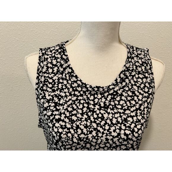 Vince Camuto Womens Printed Split-Back Key Rich Black Floral Blouse Top B68 - Picture 2 of 7